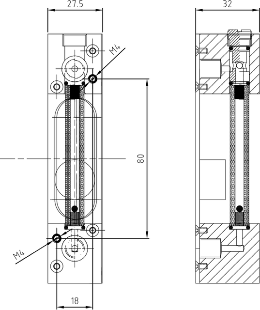 SITECNA FLGSS flowmeter dimensional drawing